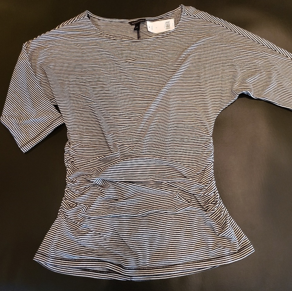 Banana Republic Striped 3/4 Sleeve Top